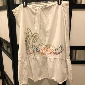 Roxy summer drawstring white skirt